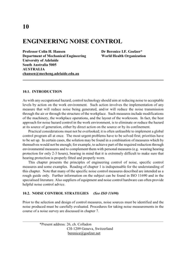 10 Engineering Noise Control