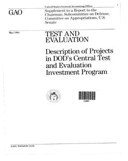 Description of Projects in DOD's Central Test and Evaluation Investment Program