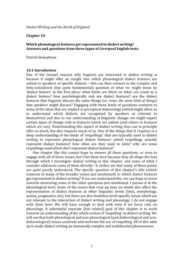 1 Dialect Writing and the North of England Chapter 10 Which