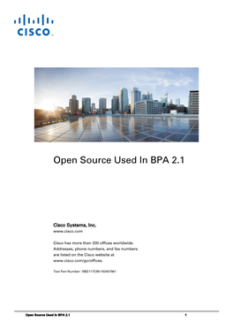 Open Source Used in BPA 2.1