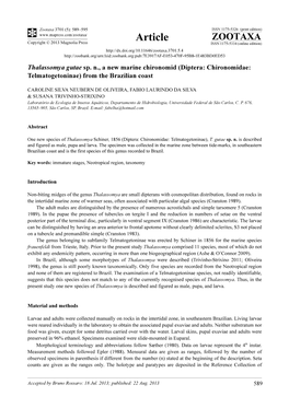 (Diptera: Chironomidae: Telmatogetoninae) from the Brazilian Coast