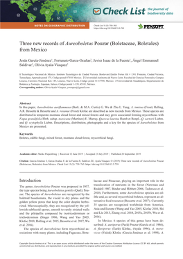 Three New Records of Aureoboletus Pouzar (Boletaceae, Boletales) from Mexico
