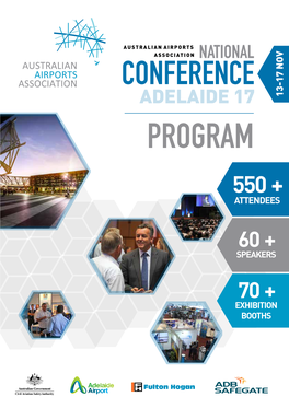 Australian Airports Association National Conference Adelaide 17 13-17 Nov Program 550 + Attendees