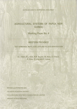 Agricultural Systems of Papua New Guinea