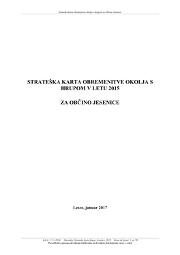 Strateška Karta Hrupa Jesenice 2015