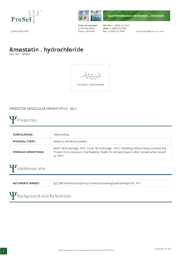 Amastatin . Hydrochloride Cat