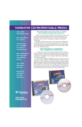 Verbatim Cd-Rewritable Media