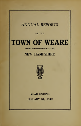 Annual Report of the Town of Weare, New Hampshire