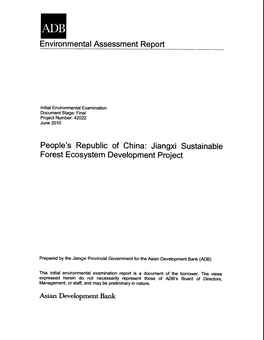 IEE: PRC: Jiangxi Sustainable Forest