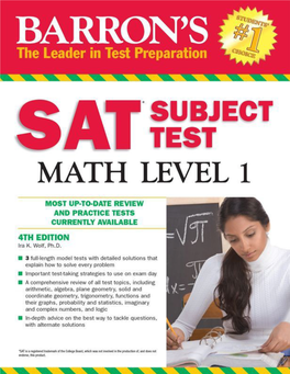 Barron's Sat Subject Test Math Level 1