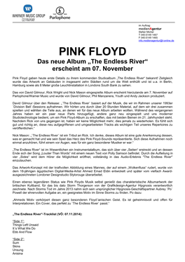 PINK FLOYD Das Neue Album „The Endless River“ Erscheint Am 07