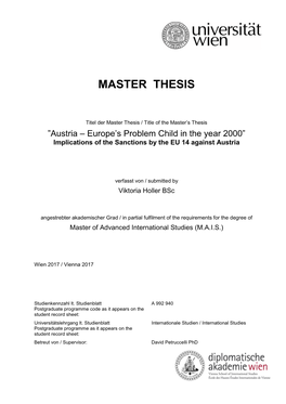 Master Thesis