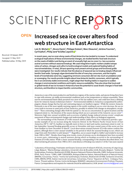 Increased Sea Ice Cover Alters Food Web Structure in East Antarctica Loïc N