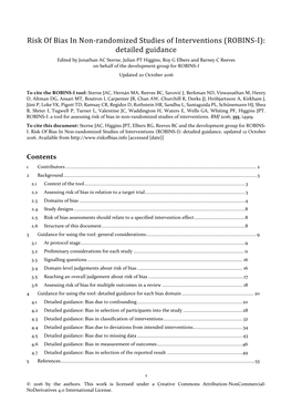 Risk of Bias in Non-Randomized Studies of Interventions (ROBINS-I): Detailed Guidance