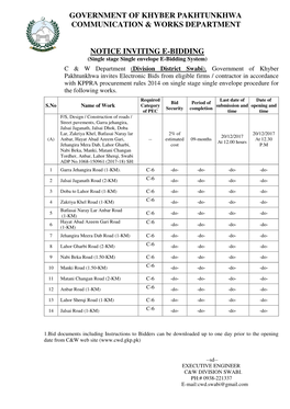 Government of Khyber Pakhtunkhwa Communication & Works Department