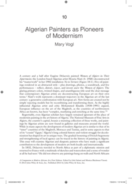 Algerian Painters As Pioneers of Modernism Mary Vogl