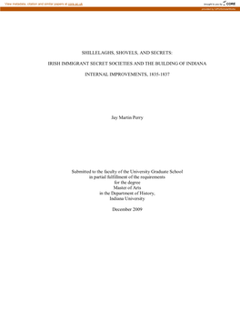 Irish Immigrant Secret Societies and the Building of Indiana