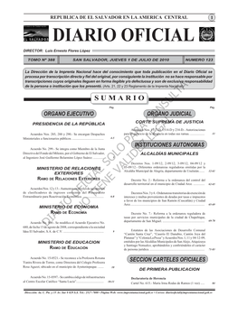 Diario Ofi Cial Sumario