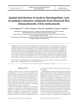 Spatial Distribution of Modern Dinoflagellate Cysts in Polluted Estuarine Sediments from Buzzards Bay (Massachusetts, USA) Embayments