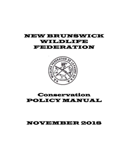 Nbwf Conservation Policy Manual