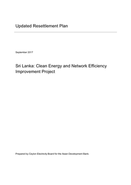 Updated Resettlement Plan Sri Lanka: Clean Energy and Network