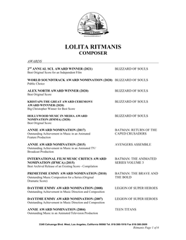 Lolita Ritmanis Composer