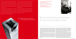 Die Kunst Des Automobildesigns the Art of Automobile Design