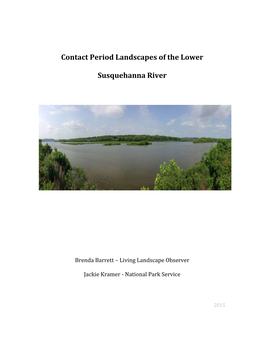 Contact Period Landscapes of the Lower Susquehanna River