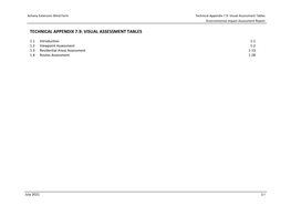 Visual Assessment Tables Environmental Impact Assessment Report