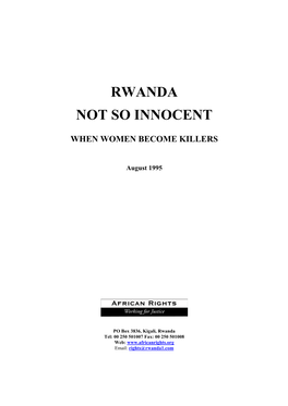 Rwanda Not So Innocent