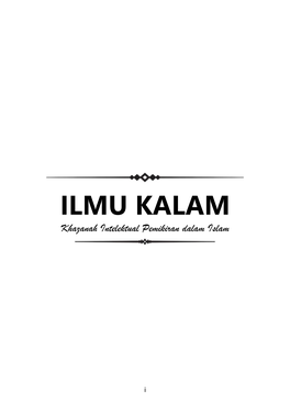 ILMU KALAM Khazanah Intelektual Pemikiran Dalam Islam