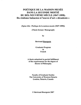 (1847-1898). Du Realisme Balzacien a L'oeuvre D'art« Decadente »