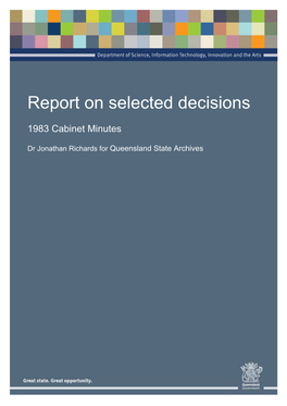 Report on Selected Decisions