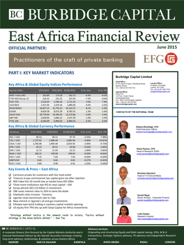 East Africa Financial Review OFFICIAL PARTNER: June 2015