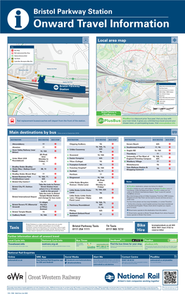 Bristol Parkway Station I Onward Travel Information Buses and Taxis and Cycle Hire Local Area Map