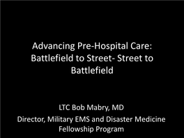 Military Prehospital Care