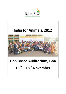 India for Animals, 2012 Don Bosco Auditorium, Goa 16