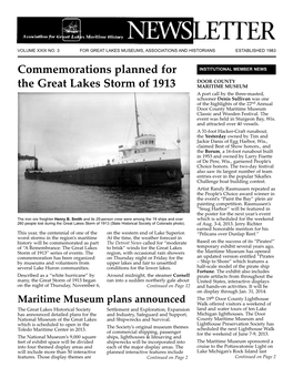 Association for Great Lakes Maritime History Newsletter Volume Xxix No