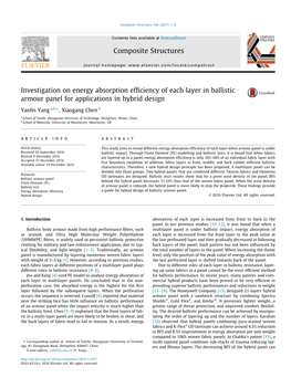 Investigation on Energy Absorption Efficiency of Each Layer in Ballistic