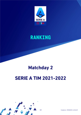 Ranking Top Players Matchday 2 Serie a TIM 2021-22