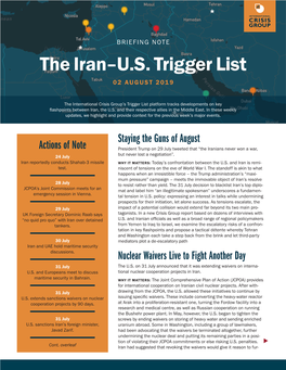 The Iran–U.S. Trigger List 02 AUGUST 2019
