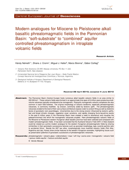 Modern Analogues for Miocene to Pleistocene