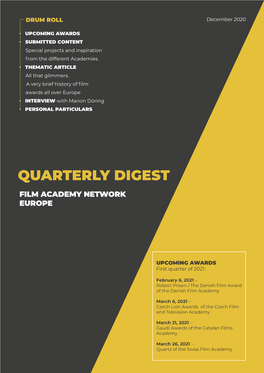 Quarterly Digest Film Academy Network Europe