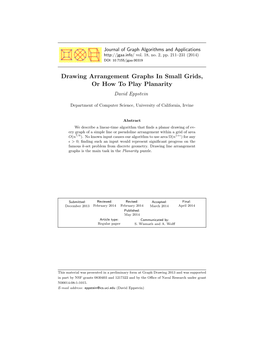 Drawing Arrangement Graphs in Small Grids, Or How to Play Planarity David Eppstein