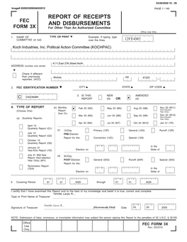 Report of Receipts and Disbursements