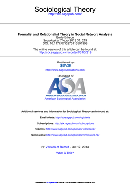 Sociological Theory