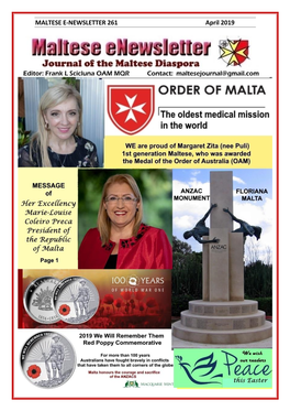 MALTESE E-NEWSLETTER 261 April 2019 1