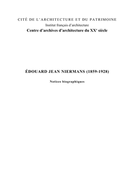 Edouard Jean Niermans", Het Vaterland, 31 Oct