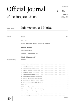 Official Journal C 187 E Volume 51 of the European Union 24 July 2008