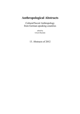 Anthropological Abstracts